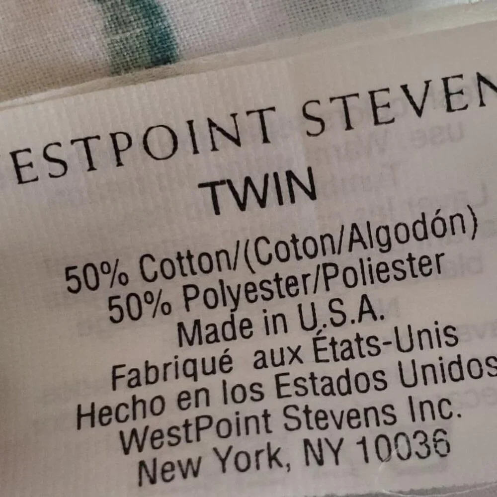 2 Vintage Westpoint Stevens Twin Ruffle Flat Sheet Eyelet Cottage USA Made